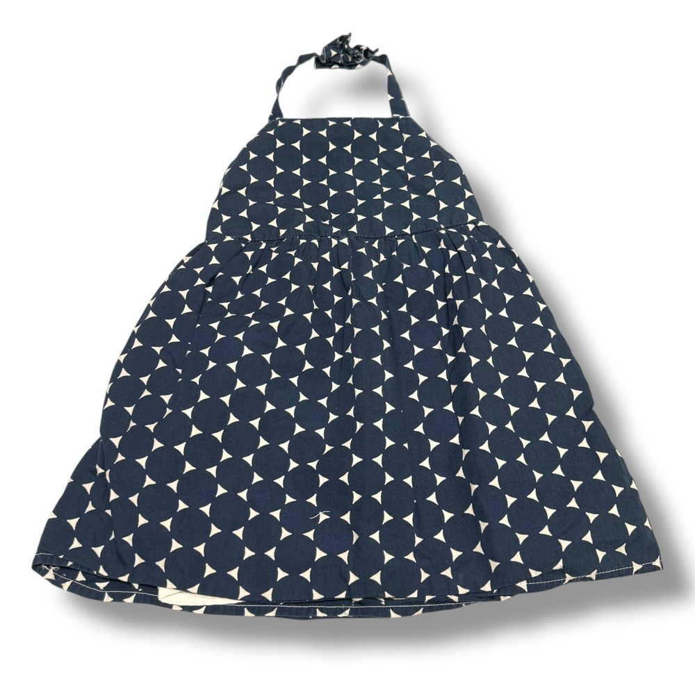 Old Navy Kids Navy Blue Triangle Circle Print Cotton Halter Dress 18-24 Months